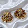 Oval/Multicolor Pearl Jhumki
