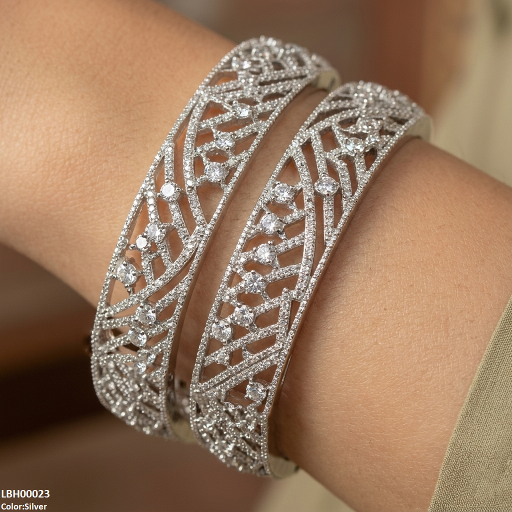 Round Stone Bangle Set