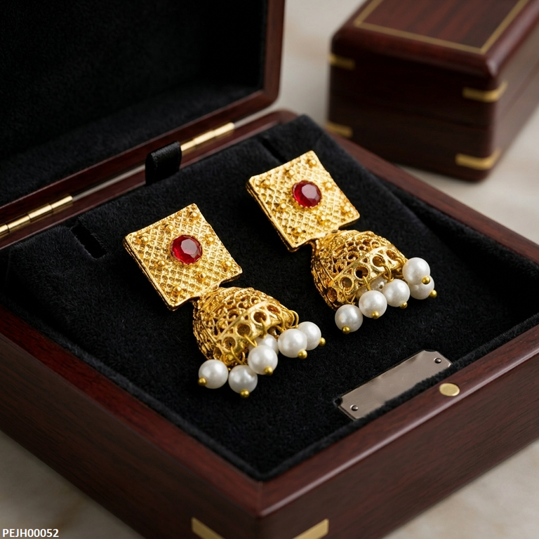 Square Pearl Drop Jhumki