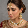 Square/Tear Pearl Drop Rajwari Necklace Set