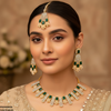 Rectangle Pearl Necklace Set