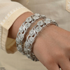 Round Leaf Stone Bangle Set