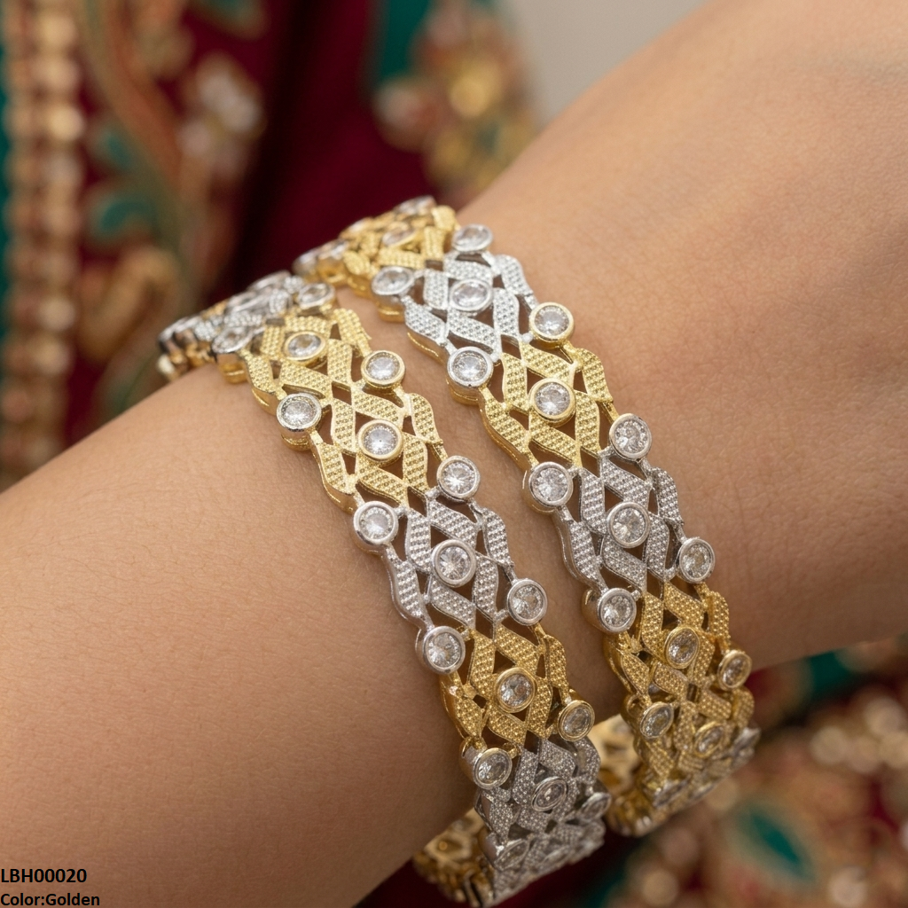 Round Stone Bangle Set