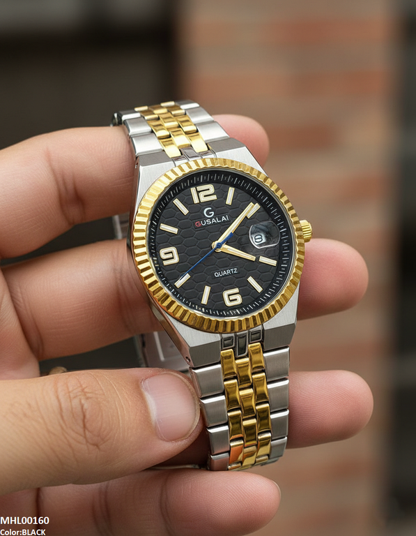 Round Honeycomb Dial Men's Watch