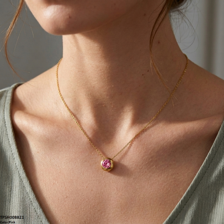 Stainless Steel Round Drop Pendant