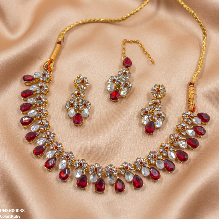 Flower/Tear Necklace Set