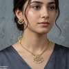 Tear Round Pearl Drop South Indian Necklace Set