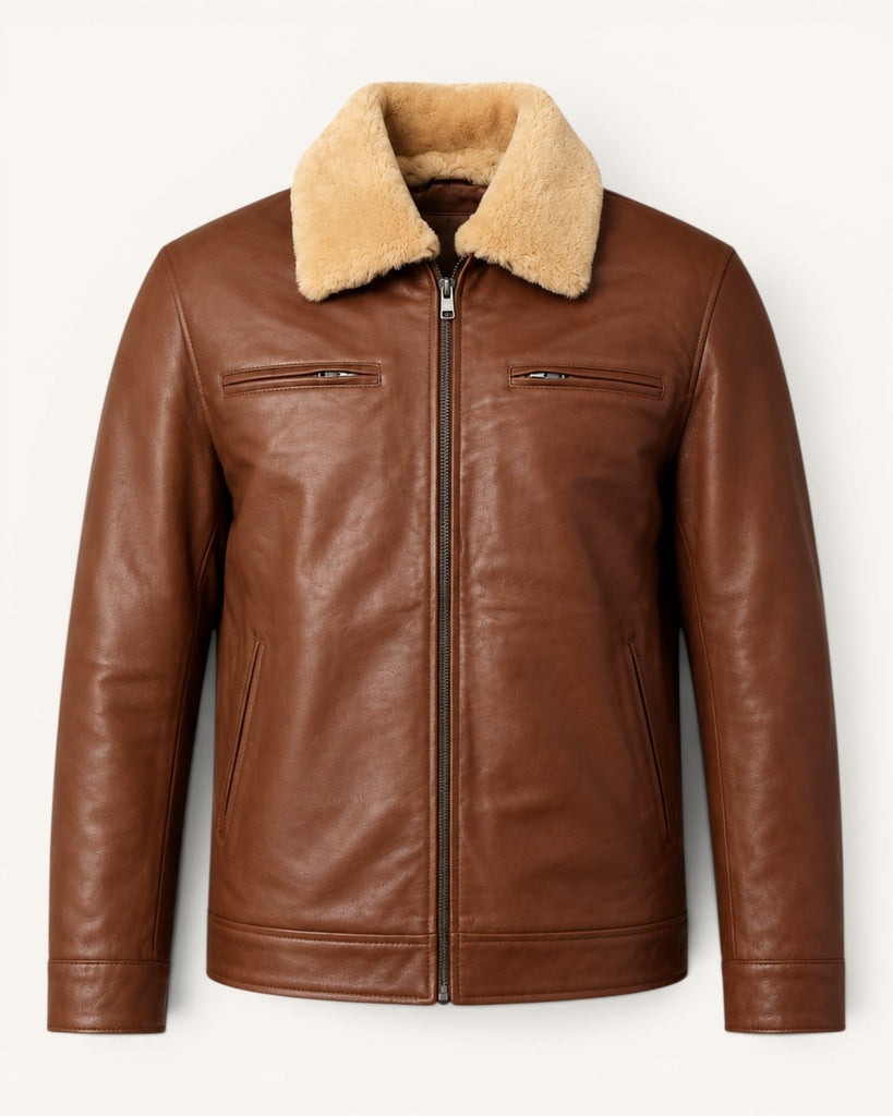 Men's Genuine Leather Jacket (J-0052)