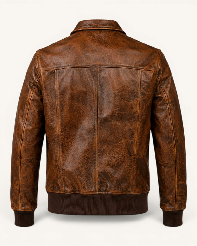 Men's Genuine Leather Jacket (J-0057)