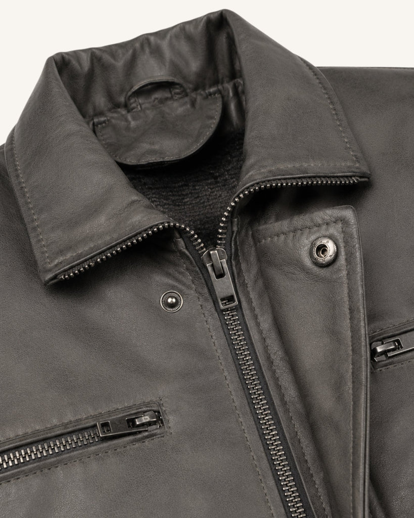 Men's Genuine Leather Jacket (J-0054)