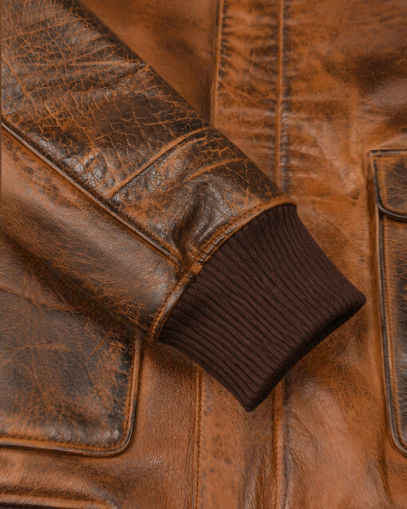Men's Genuine Leather Jacket (J-0057)
