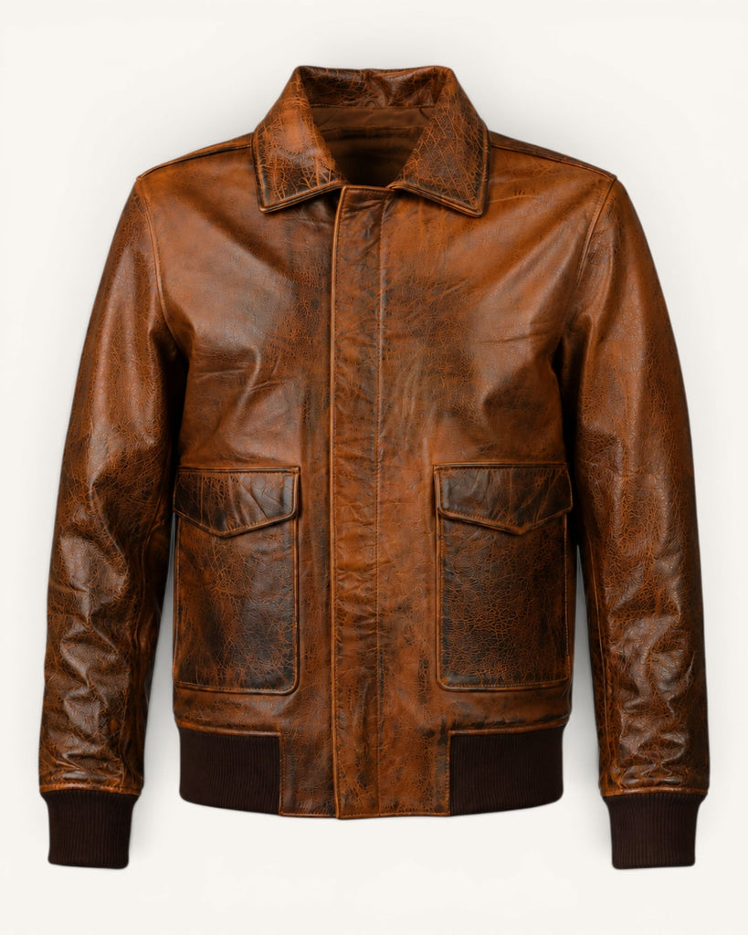 Men's Genuine Leather Jacket (J-0057)