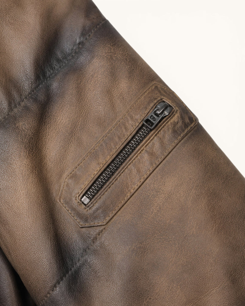 Men's Genuine Leather Jacket (J-0048)
