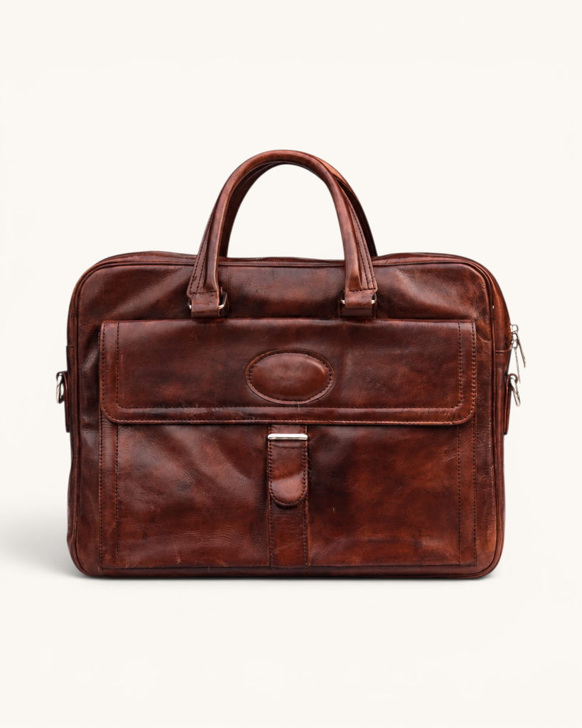 Leather Laptop Messenger Bag (B-001)