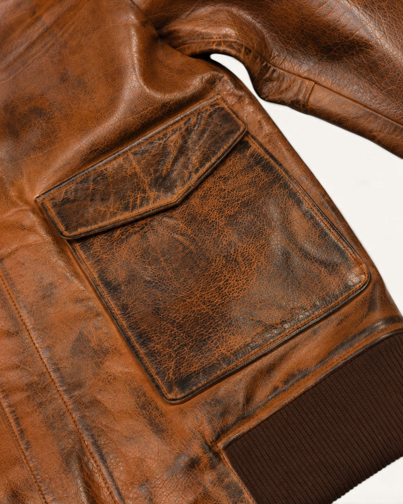 Men's Genuine Leather Jacket (J-0057)