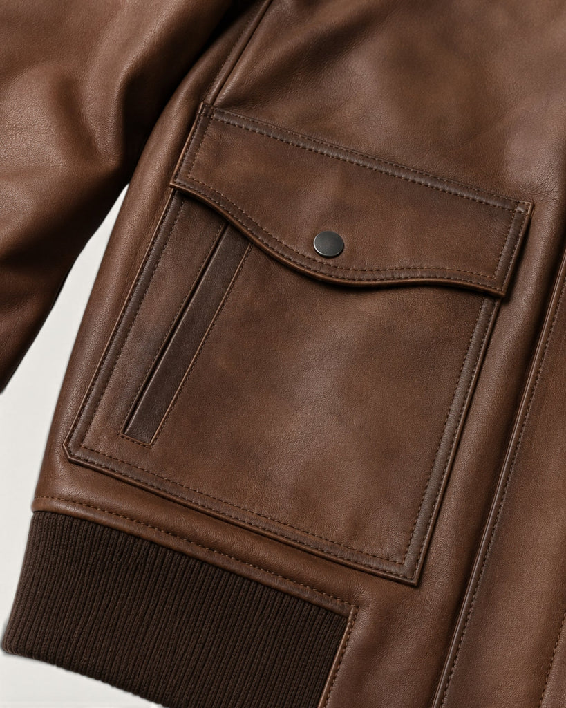 Men's Genuine Leather Jacket (J-0046)