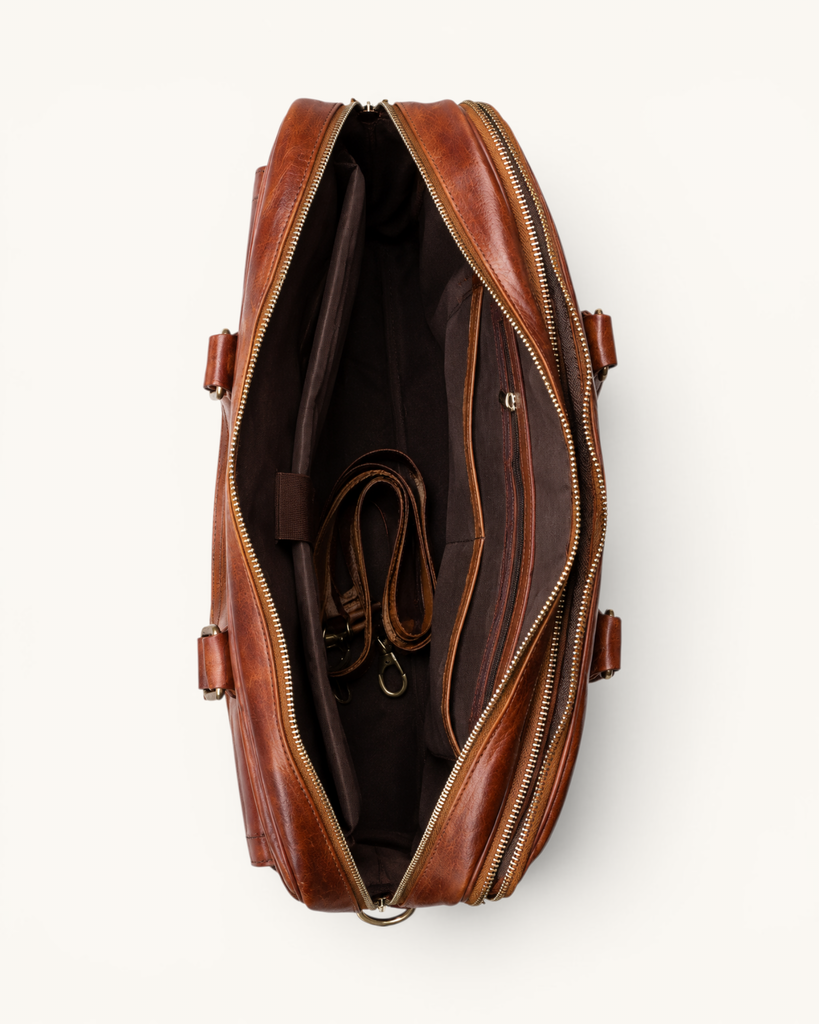 Leather Laptop Messenger Bag (B-001)