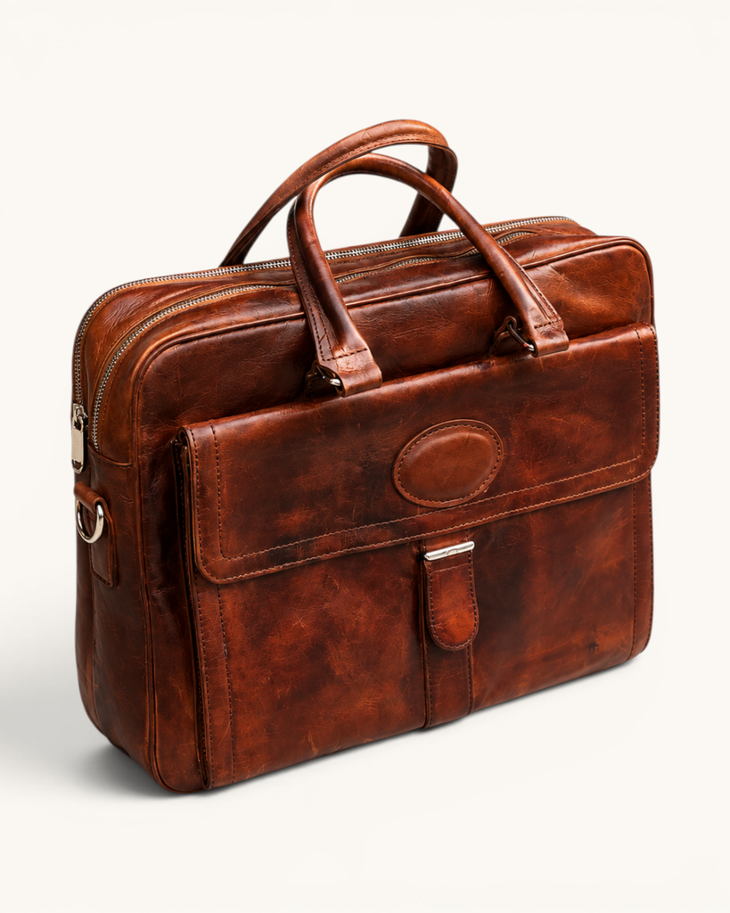 Leather Laptop Messenger Bag (B-001)