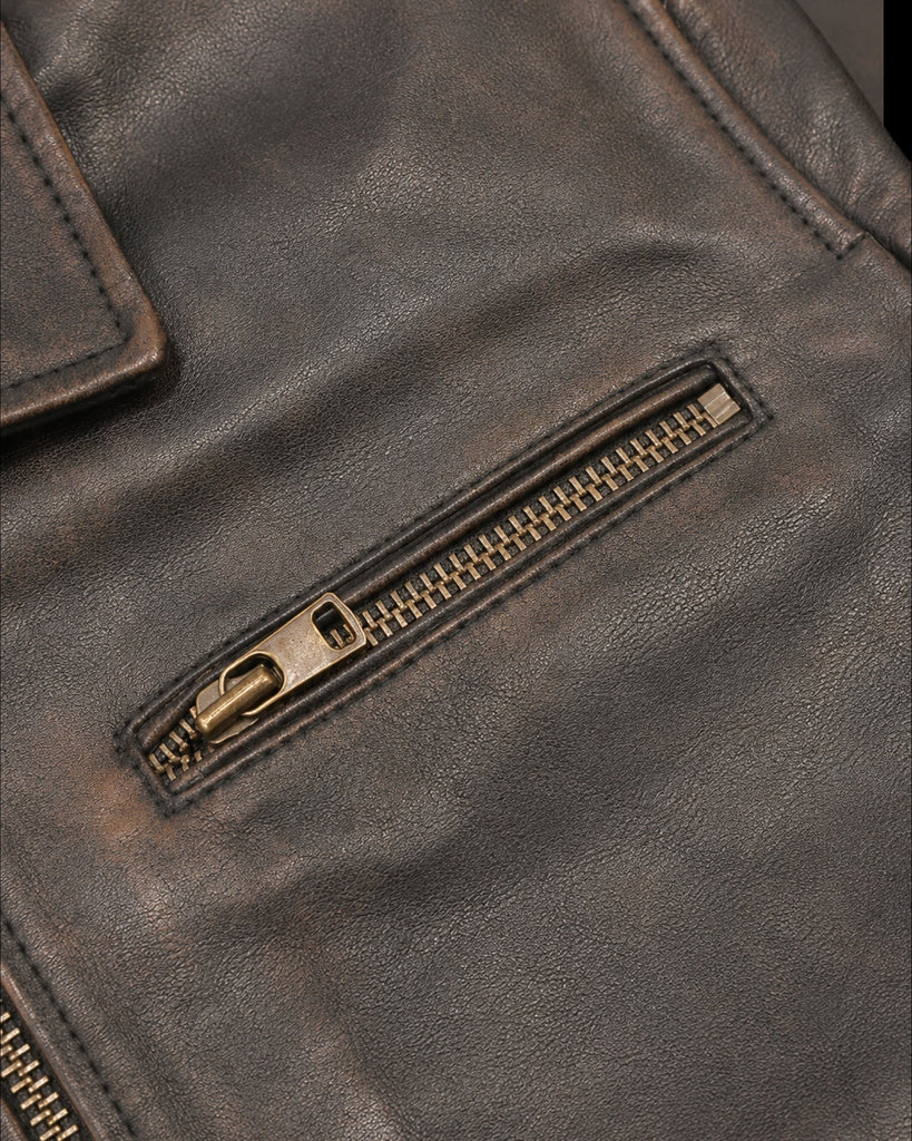 Men's Genuine Leather Jacket (J-0047)
