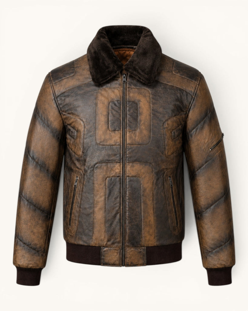 Men's Genuine Leather Jacket (J-0048)