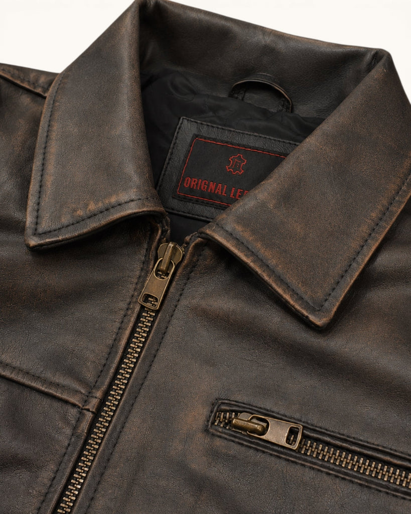 Men's Genuine Leather Jacket (J-0047)