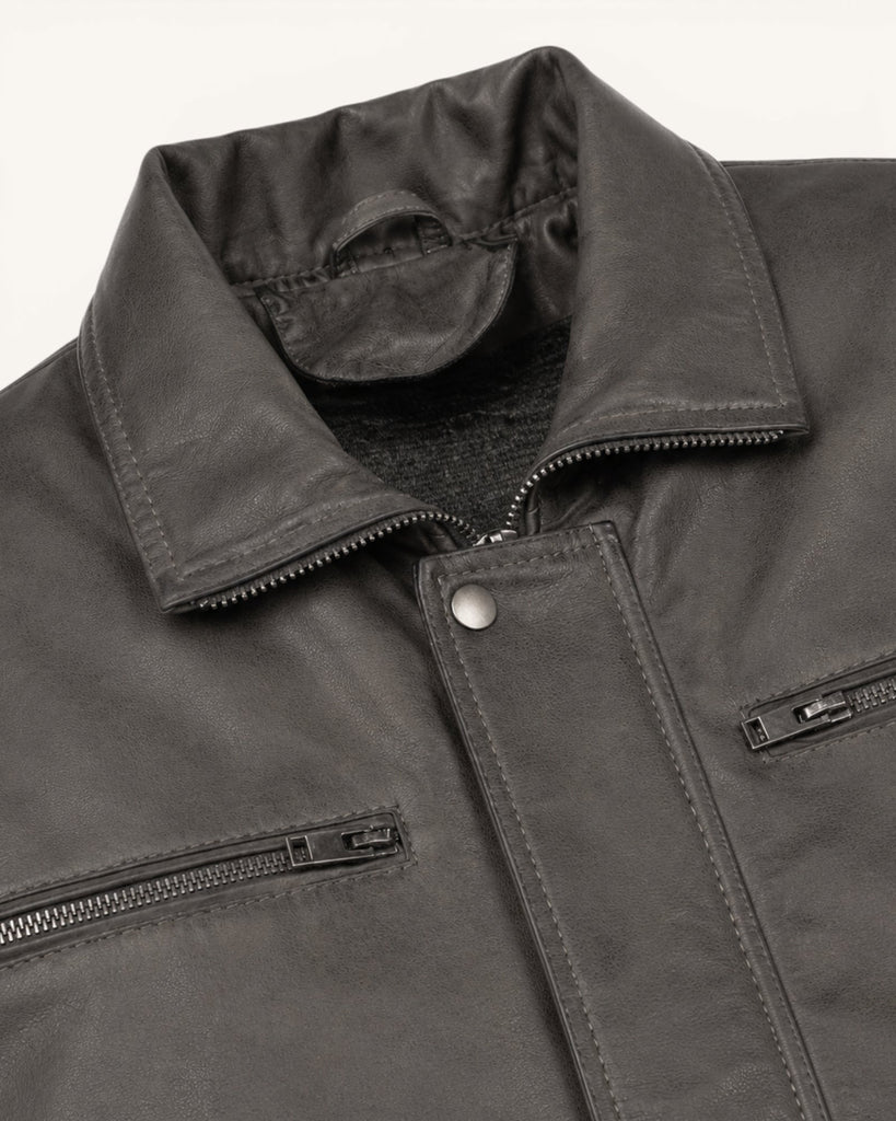 Men's Genuine Leather Jacket (J-0054)