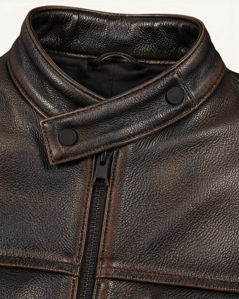 Men's Genuine Leather Jacket (J-0045)