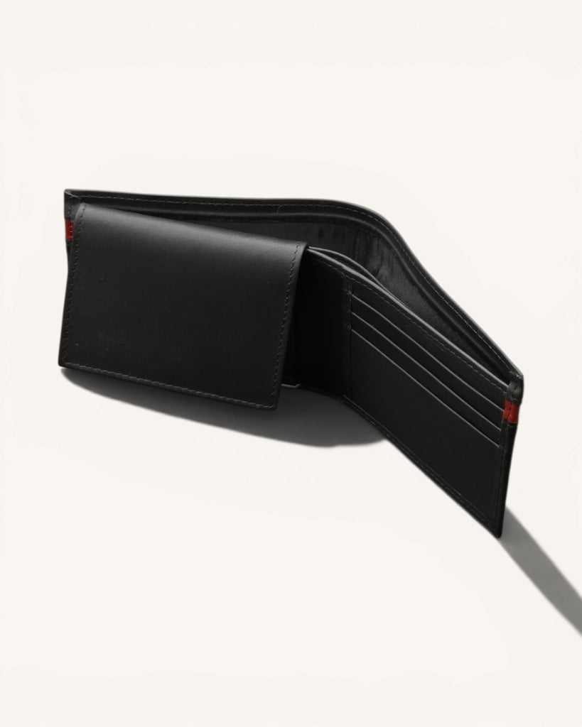 Genuine Leather Wallet (W-112 RED Stripe)