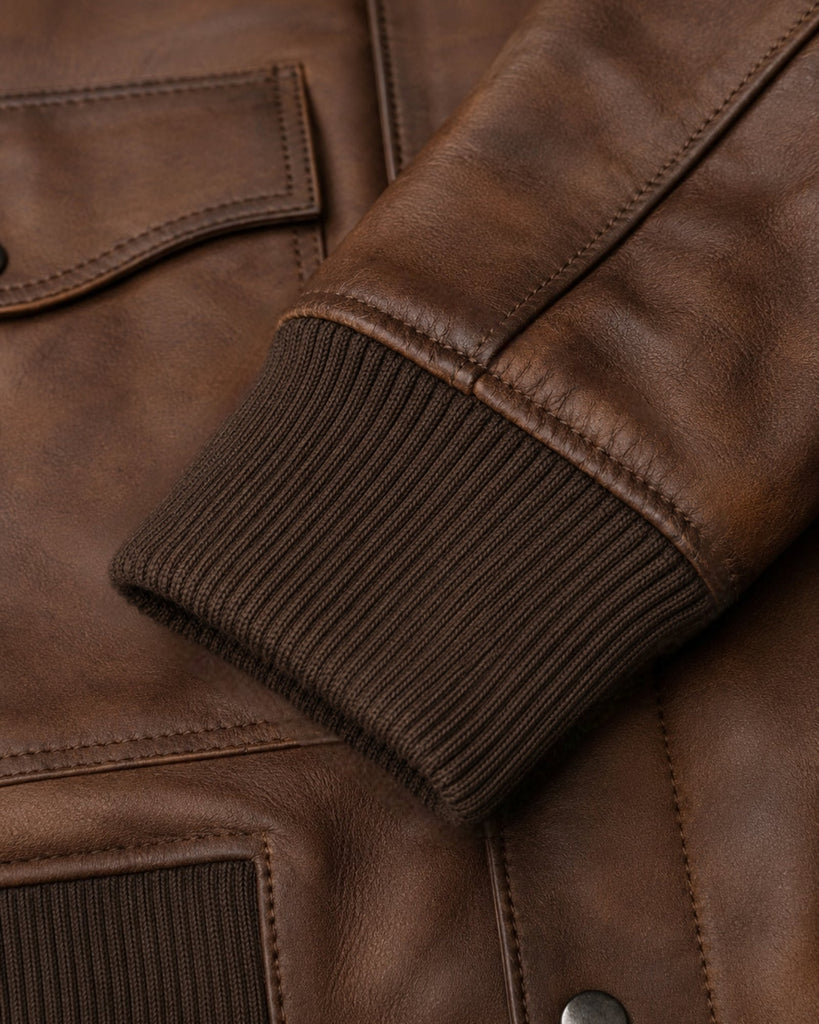 Men's Genuine Leather Jacket (J-0046)