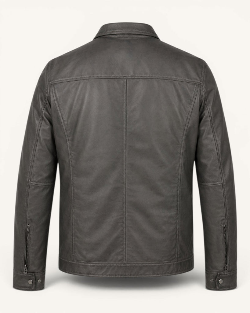 Men's Genuine Leather Jacket (J-0054)