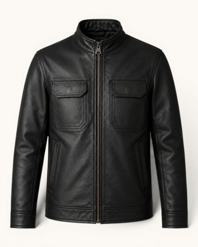 Men's Genuine Leather Jacket (J-0049)